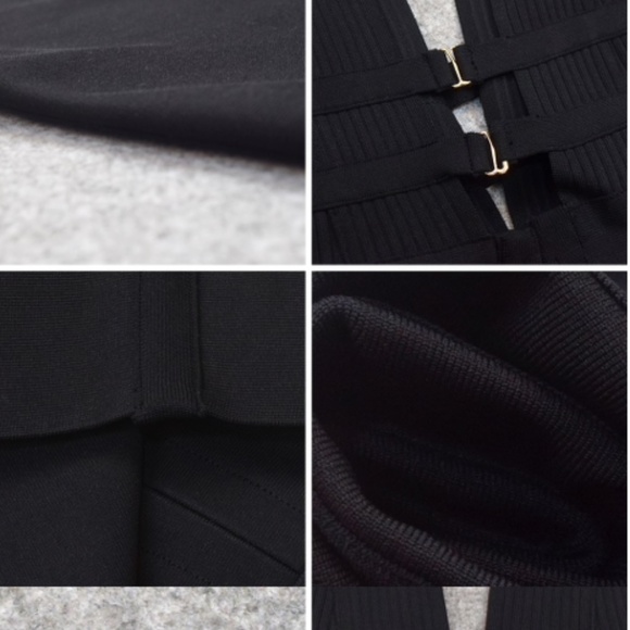 New Spring Women Hollow Cut Out Bandage Bodycon Dress New Sexy Black Size Large - Picture 5 of 5